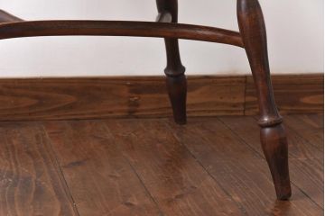 ヴィンテージ家具　イギリスビンテージ　ニレ・ビーチ材　貫のデザインが個性を光らせるホイールバックチェア(ダイニングチェア)(2)