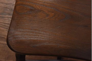 ヴィンテージ家具　イギリスビンテージ　ホイールバックの透かし魅力的なダイニングチェア(板座チェア)(2)