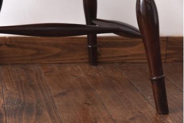 中古　松本民芸家具　背貫のデザインが目を引くB型ワイコムチェア(板座チェア、ワークチェア)(1)