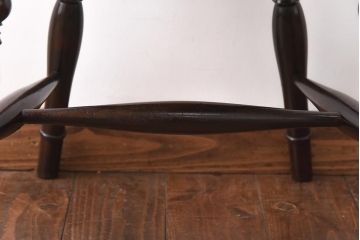 中古　松本民芸家具　背貫のデザインが目を引くB型ワイコムチェア(板座チェア、ワークチェア)(2)