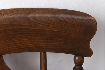 アンティーク家具　イギリスアンティーク　木のぬくもりと品のある佇まいが魅力的なチェア(ダイニングチェア、板座チェア)