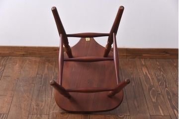 ヴィンテージ家具　秋田木工　ビンテージ品　スティックバック　こだわりあふれた意匠が魅力的なダイニングチェア(ウィンザーチェア、椅子、ウインザーチェア)
