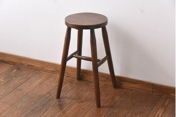 ヴィンテージ家具　イギリスビンテージ　ぬくもり感じる風合いのレトロなスツール(椅子、花台)