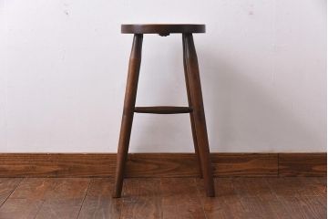 ヴィンテージ家具　イギリスビンテージ　ぬくもり感じる風合いのレトロなスツール(椅子、花台)