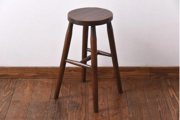 ヴィンテージ家具　イギリスビンテージ　ぬくもり感じる風合いのレトロなスツール(椅子、花台)