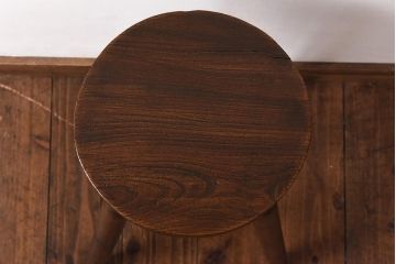 ヴィンテージ家具　イギリスビンテージ　ぬくもり感じる風合いのレトロなスツール(椅子、花台)
