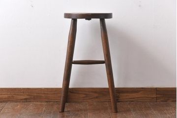 ヴィンテージ家具　イギリスビンテージ　ぬくもり感じる風合いのレトロなスツール(椅子、花台)