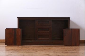 中古　松本民芸家具　特注品　すっきりとしたモダンなリビングボード(収納棚、戸棚)