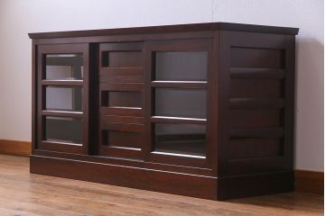 中古　松本民芸家具　特注品　すっきりとしたモダンなリビングボード(収納棚、戸棚)