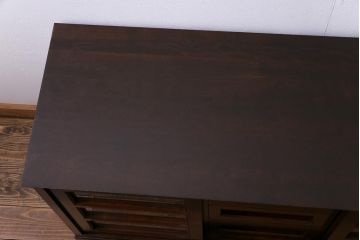 中古　松本民芸家具　特注品　すっきりとしたモダンなリビングボード(収納棚、戸棚)