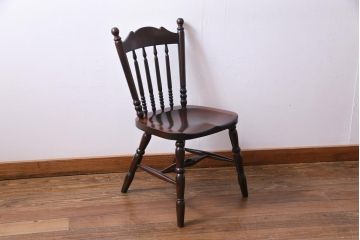 中古美品　松本民芸家具　クラシカルな16型スピンドルチェア(ダイニングチェア、椅子)(1)