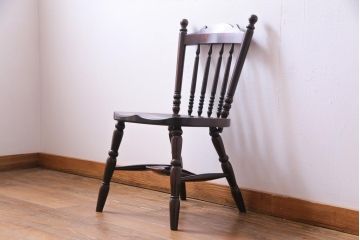 中古美品　松本民芸家具　クラシカルな16型スピンドルチェア(ダイニングチェア、椅子)(1)