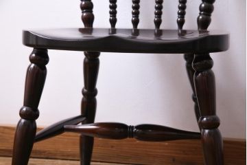 中古美品　松本民芸家具　クラシカルな16型スピンドルチェア(ダイニングチェア、椅子)(1)