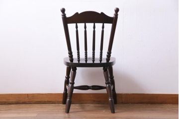 中古美品　松本民芸家具　クラシカルな16型スピンドルチェア(ダイニングチェア、椅子)(1)