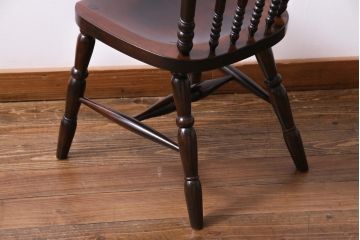 中古美品　松本民芸家具　クラシカルな16型スピンドルチェア(ダイニングチェア、椅子)(1)