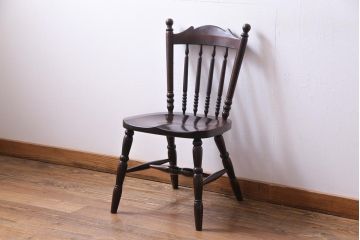 中古美品　松本民芸家具　クラシカルな16型スピンドルチェア(ダイニングチェア、椅子)(2)