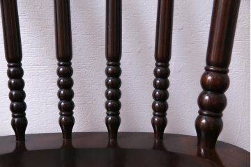 中古美品　松本民芸家具　クラシカルな16型スピンドルチェア(ダイニングチェア、椅子)(2)