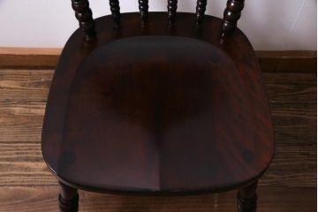 中古美品　松本民芸家具　クラシカルな16型スピンドルチェア(ダイニングチェア、椅子)(2)