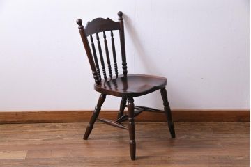 中古美品　松本民芸家具　クラシカルな16型スピンドルチェア(ダイニングチェア、椅子)(3)