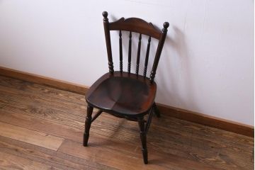 中古美品　松本民芸家具　クラシカルな16型スピンドルチェア(ダイニングチェア、椅子)(3)