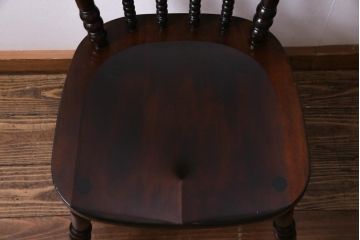 中古美品　松本民芸家具　クラシカルな16型スピンドルチェア(ダイニングチェア、椅子)(3)