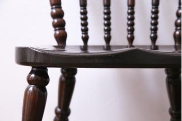中古美品　松本民芸家具　クラシカルな16型スピンドルチェア(ダイニングチェア、椅子)(3)