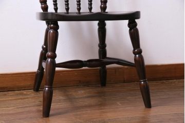 中古美品　松本民芸家具　クラシカルな16型スピンドルチェア(ダイニングチェア、椅子)(3)