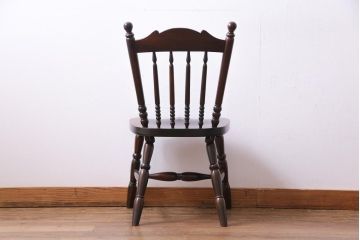 中古美品　松本民芸家具　クラシカルな16型スピンドルチェア(ダイニングチェア、椅子)(3)