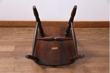 中古美品　松本民芸家具　クラシカルな16型スピンドルチェア(ダイニングチェア、椅子)(3)