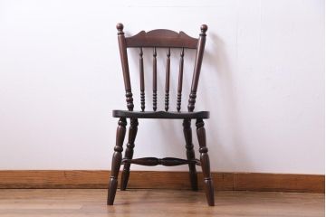 中古美品　松本民芸家具　クラシカルな16型スピンドルチェア(ダイニングチェア、椅子)