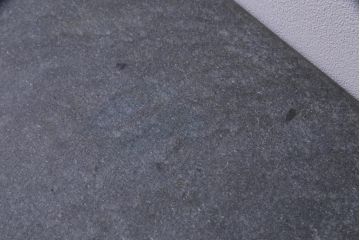 アンティーク家具　イタリア　MAGEIA　チーク材　個性的なストーントップテーブル(カフェテーブル)