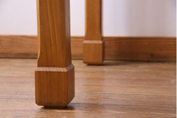 アンティーク家具　イタリア　MAGEIA　チーク材　個性的なストーントップテーブル(カフェテーブル)