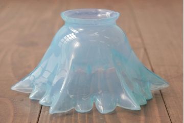 フランスアンティーク　ロマンチックな雰囲気漂うフリルガラスのペンダントライト(天井照明)