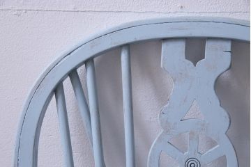 ペイント家具　イギリスビンテージ　フレンチ風にも活躍するホイールバックチェア(椅子)(1)