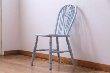 ペイント家具　イギリスビンテージ　フレンチ風にも活躍するホイールバックチェア(椅子)(1)