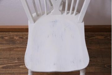 ペイント家具　イギリスビンテージ　フレンチ風にも活躍するホイールバックチェア(椅子)(2)