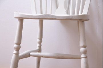 ペイント家具　イギリスビンテージ　フレンチ風にも活躍するホイールバックチェア(椅子)(2)