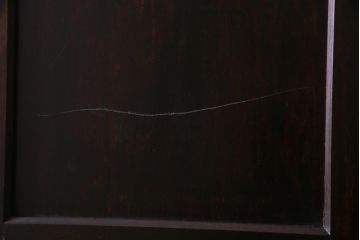 中古　松本民芸家具　和洋どちらにも馴染むシックなG-1型面取り食器棚(カップボード、収納棚)