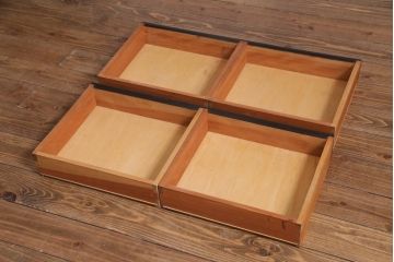 中古　松本民芸家具　和洋どちらにも馴染むシックなG-1型面取り食器棚(カップボード、収納棚)