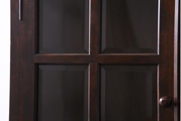 中古　松本民芸家具　和洋どちらにも馴染むシックなG-1型面取り食器棚(カップボード、収納棚)