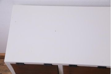 ラフジュ工房オリジナル　鉄脚付き　3×3マス　メンズライクにも似合うパタパタ扉のペイントマス目棚(収納棚、戸棚、ロッカー、店舗什器、キャビネット)(R-034434)