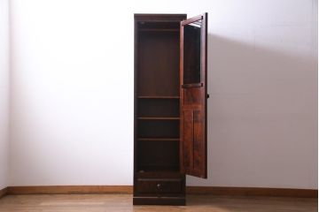 中古　北海道民芸家具　#536 細身で取り入れやすい上品なロッカータンス(収納棚、ワードローブ)