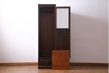 中古　北海道民芸家具　#536 細身で取り入れやすい上品なロッカータンス(収納棚、ワードローブ)