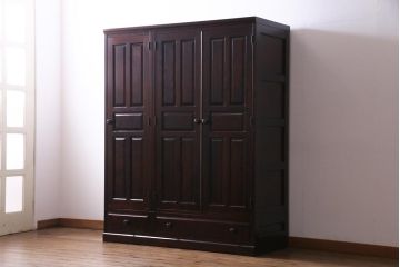 中古　北海道民芸家具　#536 細身で取り入れやすい上品なロッカータンス(収納棚、ワードローブ)