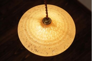 イギリスアンティーク　マーブルガラスがおしゃれなペンダントライト(天井照明)