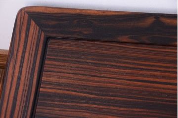 アンティーク家具　和製アンティーク　ガラス天板付き!縞黒檀材の古い座卓