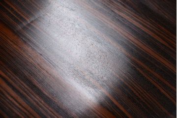 アンティーク家具　和製アンティーク　ガラス天板付き!縞黒檀材の古い座卓