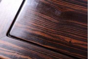 アンティーク家具　和製アンティーク　ガラス天板付き!縞黒檀材の古い座卓
