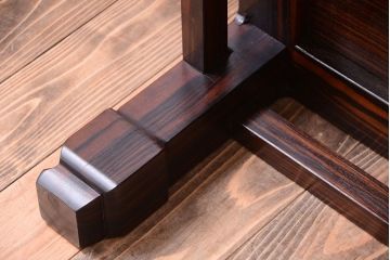 アンティーク家具　和製アンティーク　ガラス天板付き!縞黒檀材の古い座卓