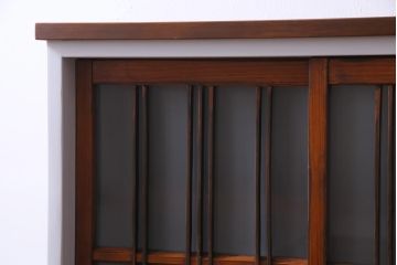 ラフジュ工房オリジナル　古建具リメイク　すりガラス　和モダンな雰囲気あふれるペイント収納棚(戸棚)